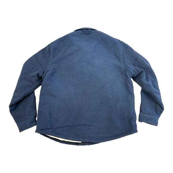Jachs New York Men's Wool Blend Sherpa Lined Shirt Jacket Navy Blue XL - Picture 3 of 14